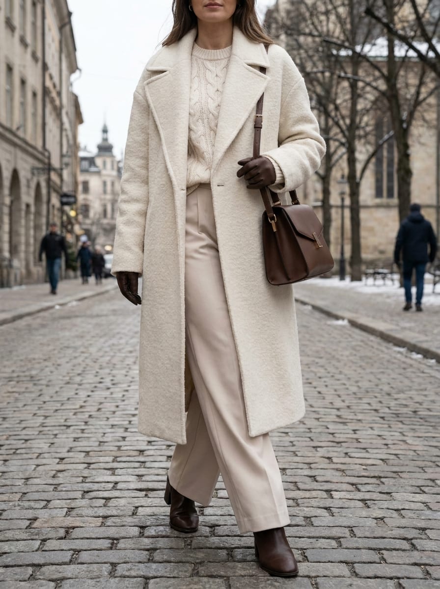 Eleganter Creme-Look für den Winter - Winter Outfit Damen 2026